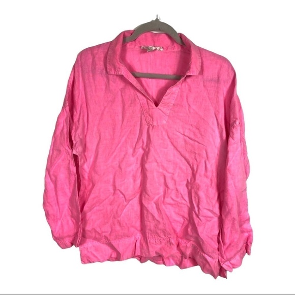 C&C California hot pink 100% linen‎ top - Picture 1 of 8
